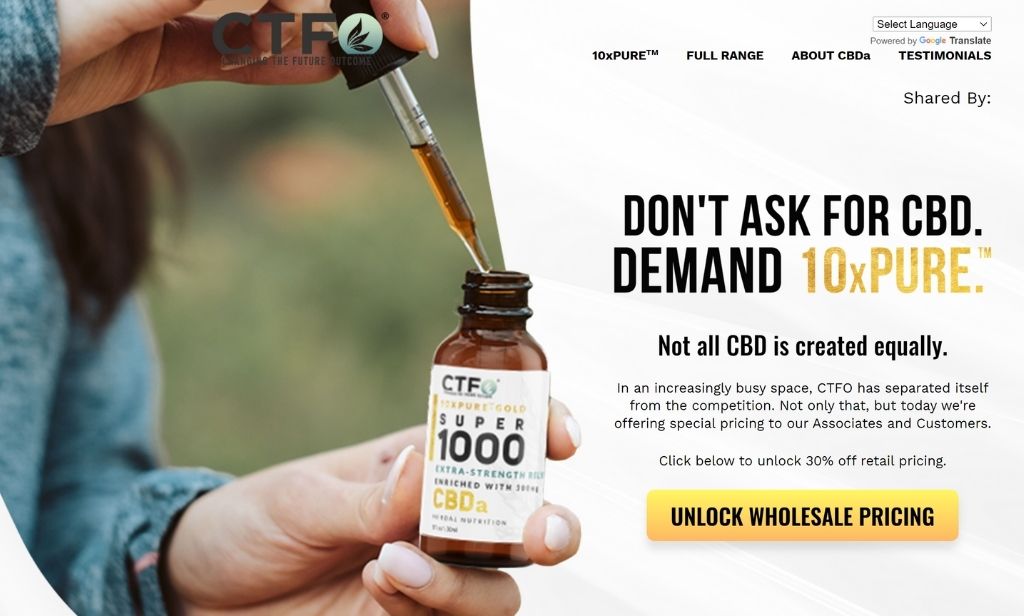 a natural, non-addicting solution to chronic pain - the 10xPure Super 1000 product from CTFO