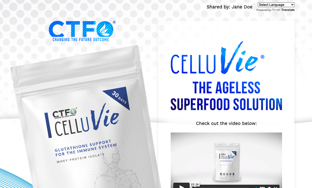 CelluVie from Changing the Future Outcome (CTFO)