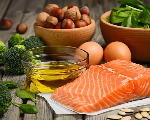 Improve vision naturally - an assortment of foods rich in Omega 3