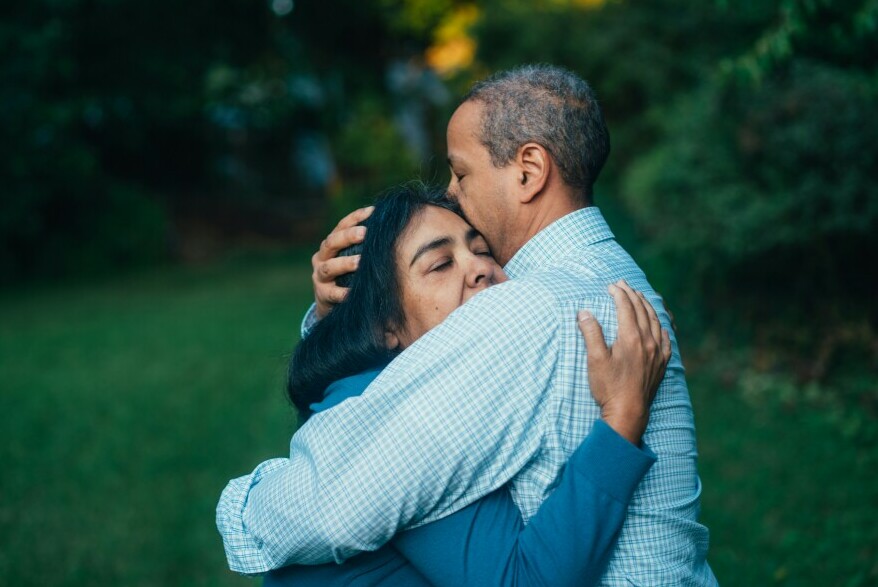 couple embracing