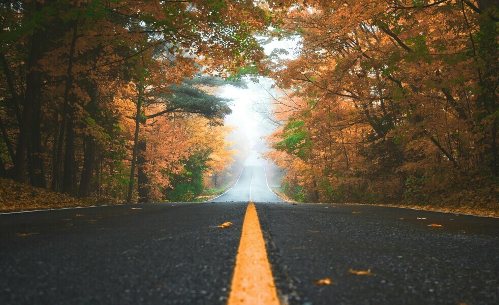 road leading to a destination far in the distance