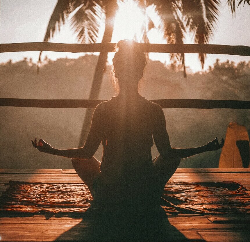 woman meditating