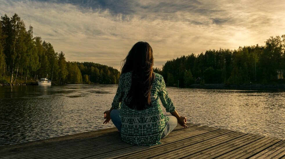 woman meditating